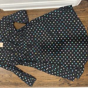 BloomChic Black Dress with Colorful Polka Dots